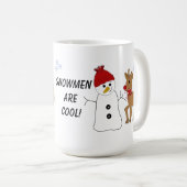 Sneeuwman en een rendier koffiemok (Voorkant rechts)