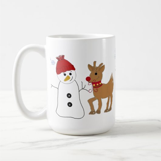 Sneeuwman en een rendier koffiemok (Links)
