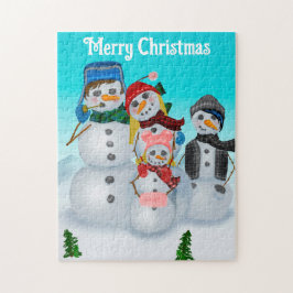 Sneeuwman en familie puzzel