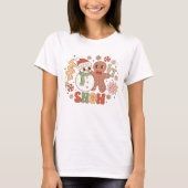Sneeuwman en Gingerbread Man Laat Het Sneeuw T-Shi T-shirt (Voorkant)