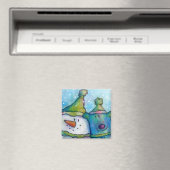 Sneeuwman en hondenmagneet magneet (Insitu (Vaatwasser))