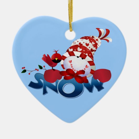 Sneeuwman en kardinaal Keepsake Ornament (Voorkant)