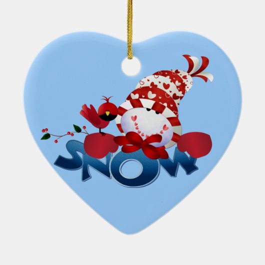 Sneeuwman en kardinaal Keepsake Ornament (Achterkant)