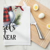 Sneeuwman en kardinaal met citaat van Angel Theedoek (Quarter Fold)