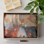 Sneeuwman en katjes versieren kerstboom tissuepapier (Geschenk)