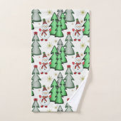 Sneeuwman- en kerstbomen. bad handdoek (Handdoek)