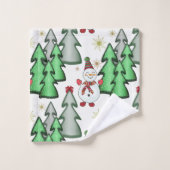 Sneeuwman- en kerstbomen. bad handdoek (Wasdoekje)