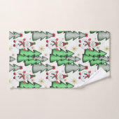 Sneeuwman- en kerstbomen. bad handdoek (Handdoek)