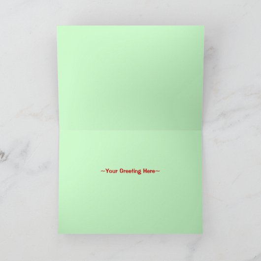 Sneeuwman en kerstbomen Foto Feestdagen Kaart (Binnen)