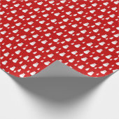 Sneeuwman en Kerstbomen Rood & Wit Cadeaupapier (Hoek)