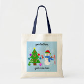 Sneeuwman en kerstboom #2 Canvas tas (Voorkant)
