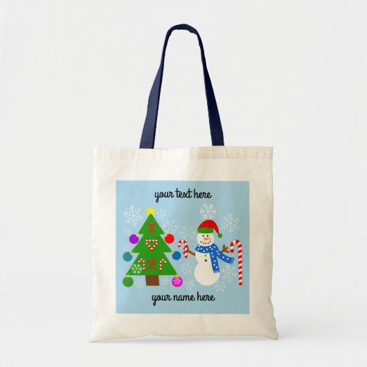 Sneeuwman en kerstboom #2 Canvas tas (Voorkant)