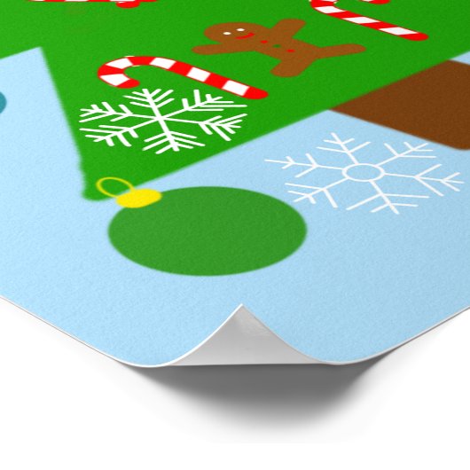 Sneeuwman en kerstboom #2 Poster (Hoek)