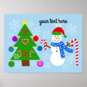 Sneeuwman en kerstboom #2 Poster (Voorkant)