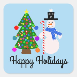Sneeuwman en kerstboom #3-2 Sticker