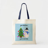 Sneeuwman en kerstboom #3 Canvas tas (Voorkant)