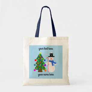 Sneeuwman en kerstboom #3 Canvas tas