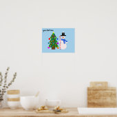 Sneeuwman en kerstboom #3 Poster (Keuken)