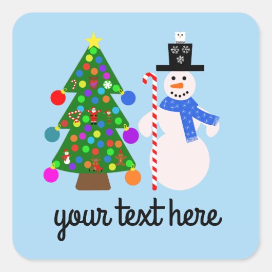 Sneeuwman en kerstboom #3 Stickers (Voorkant)