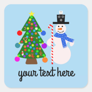 Sneeuwman en kerstboom #3 Stickers