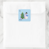 Sneeuwman en kerstboom #4-3 Sticker (Tas)