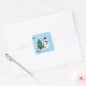 Sneeuwman en kerstboom #4-3 Sticker (Envelop)