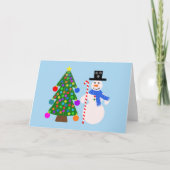 Sneeuwman en kerstboom #4 Kaart (Voorkant)