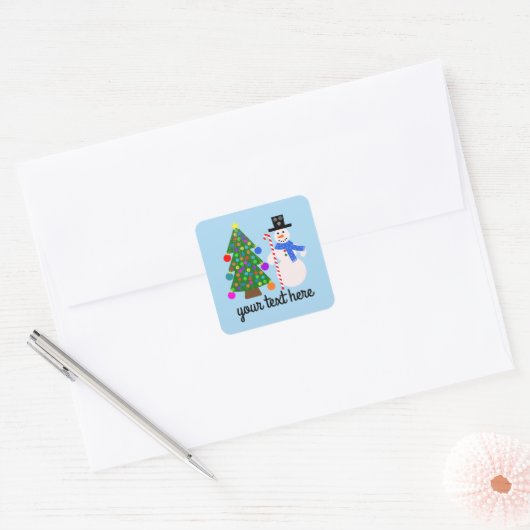 Sneeuwman en kerstboom #4 Stickers (Envelop)