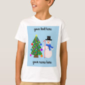 Sneeuwman en kerstboom #4 T-shirt (Voorkant)