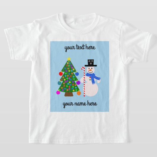 Sneeuwman en kerstboom #4 T-shirt (Laagn)
