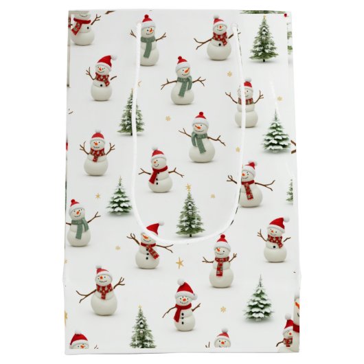 Sneeuwman en kerstboom cadeautas (Achterkant)