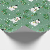 Sneeuwman en kerstboom inpakpapier (Hoek)