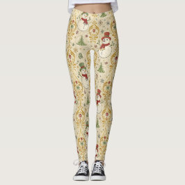  sneeuwman en kerstboom leggings