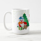 Sneeuwman en Kerstkat  Koffiemok (Links)