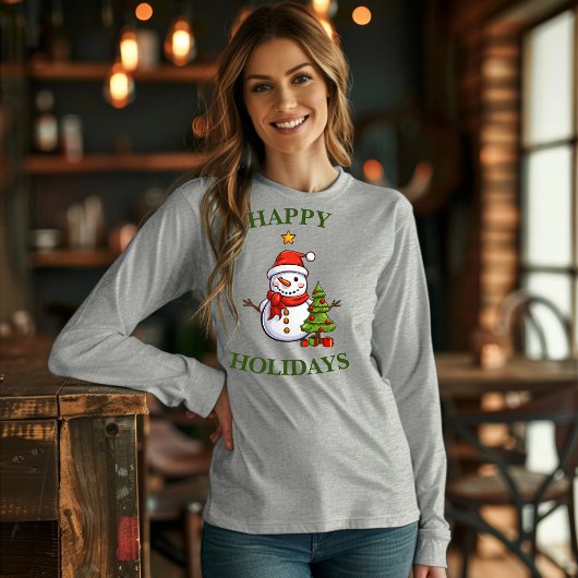 Sneeuwman en kerstvakantie T-shirt
