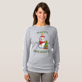 Sneeuwman en kerstvakantie T-shirt (Voorkant volledig)