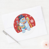 Sneeuwman en klatergoud Kerst sticker (Envelop)