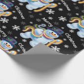 Sneeuwman en klatergoud kerstinpakpapier cadeaupapier (Hoek)