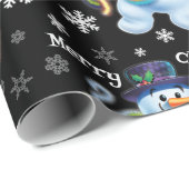 Sneeuwman en klatergoud kerstinpakpapier cadeaupapier (Rol Hoek)