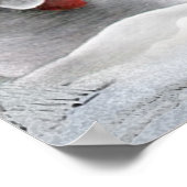 Sneeuwman- en konijnenetende worteldruk poster (Hoek)