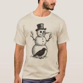 Sneeuwman en Kraai T-shirt (Voorkant)