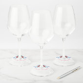 Sneeuwman en meisje dansers kerst wijnglas Label (Set)