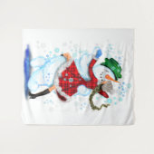 Sneeuwman en meisje dansers Tapestry Wandkleed (Voorkant (horizontaal))