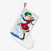 Sneeuwman en meisjesdansers Kerstsok