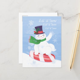 Sneeuwman en pepermunt Briefkaart