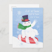 Sneeuwman en pepermunt Briefkaart (Voorkant / Achterkant)