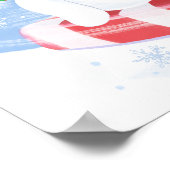 Sneeuwman en pepermunt laten sneeuwkunst afdrukken poster (Hoek)