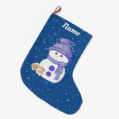 Sneeuwman en slapende konijnen grote kerstsok (Voorkant (Hangend))