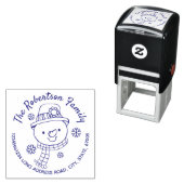 Sneeuwman en Sneeuwvlokken Kerst Retouradres Zelfinktende Stempel (In situ)