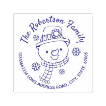 Sneeuwman en Sneeuwvlokken Kerst Retouradres